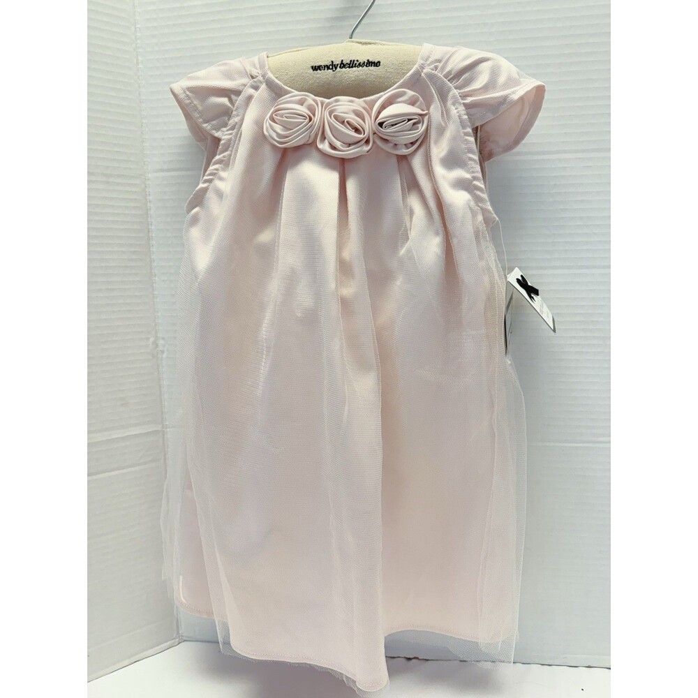WENDY BELLISSIMO PINK FANCY HOLIDAY CHRISTENING DRESS & BOTTOMS BABY 18 MO. NEW